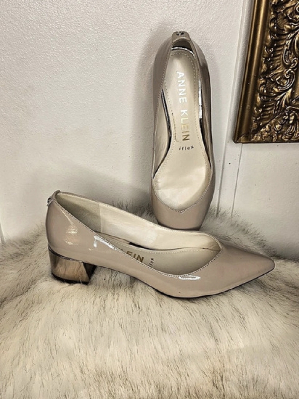 Anne Klein Flex Pointed Toe Heels in Beige